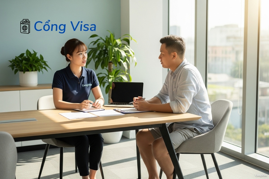 Sau khi ký hợp đồng, Cổng Visa hướng dẫn chuẩn bị, kiểm tra và hợp pháp hóa hồ sơ định cư Mỹ