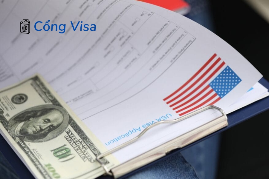 Chi phí gia hạn visa Mỹ 2025 gồm 185 USD lệ phí MRV và phí dịch vụ bưu điện
