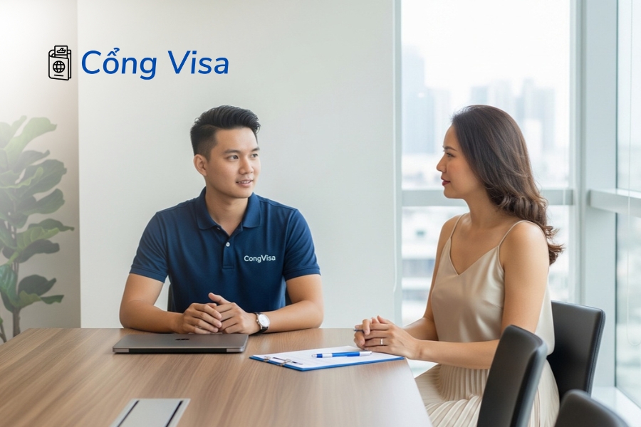 Quy trình xin visa EB-3 tại Cổng Visa gồm 5 bước từ tư vấn hồ sơ đến nhận Thẻ Xanh